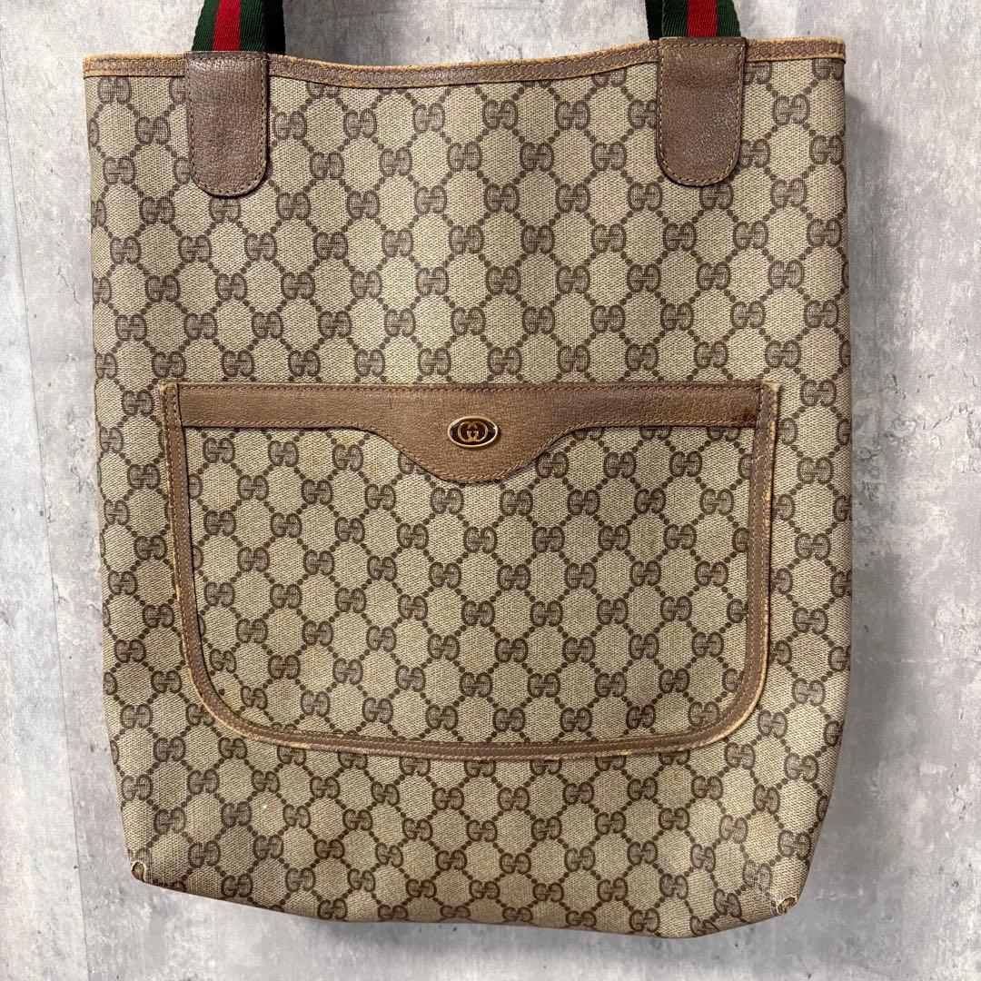 GUCCI グッチ GG柄 キャンバス シェリーライン トートバッグ A4可