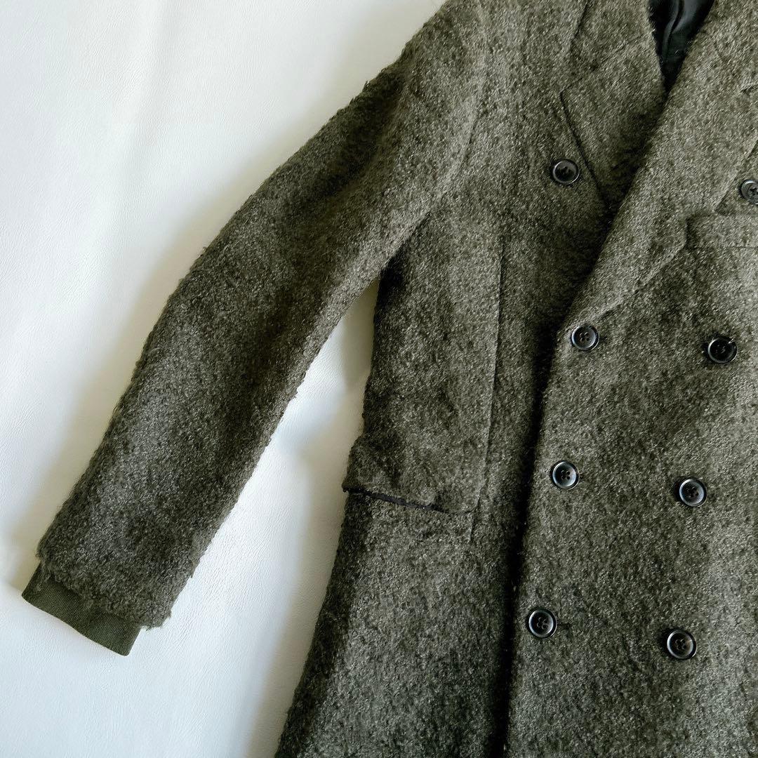 ポールスミス　モヘア　アルパカ混　コート　ダブル　カーキ　メンズ　L