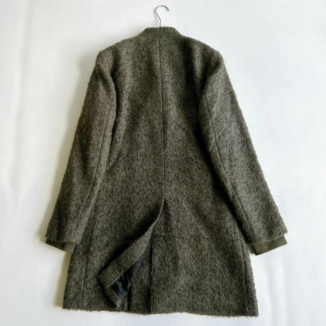 ポールスミス　モヘア　アルパカ混　コート　ダブル　カーキ　メンズ　L