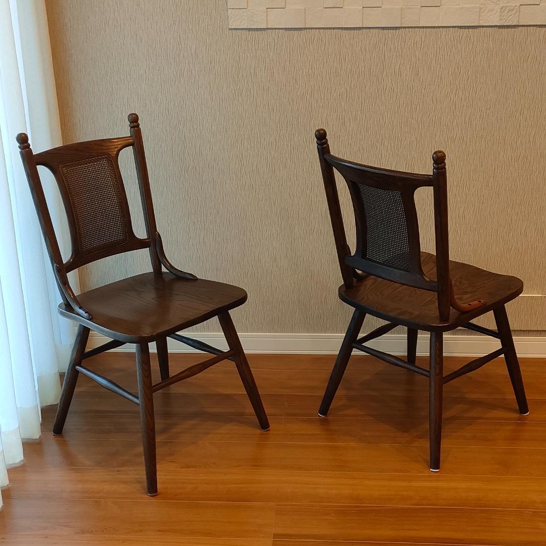 ヴィンテージ　Shin-Leeシンリー　ラタンバック　ダイニングチェア①