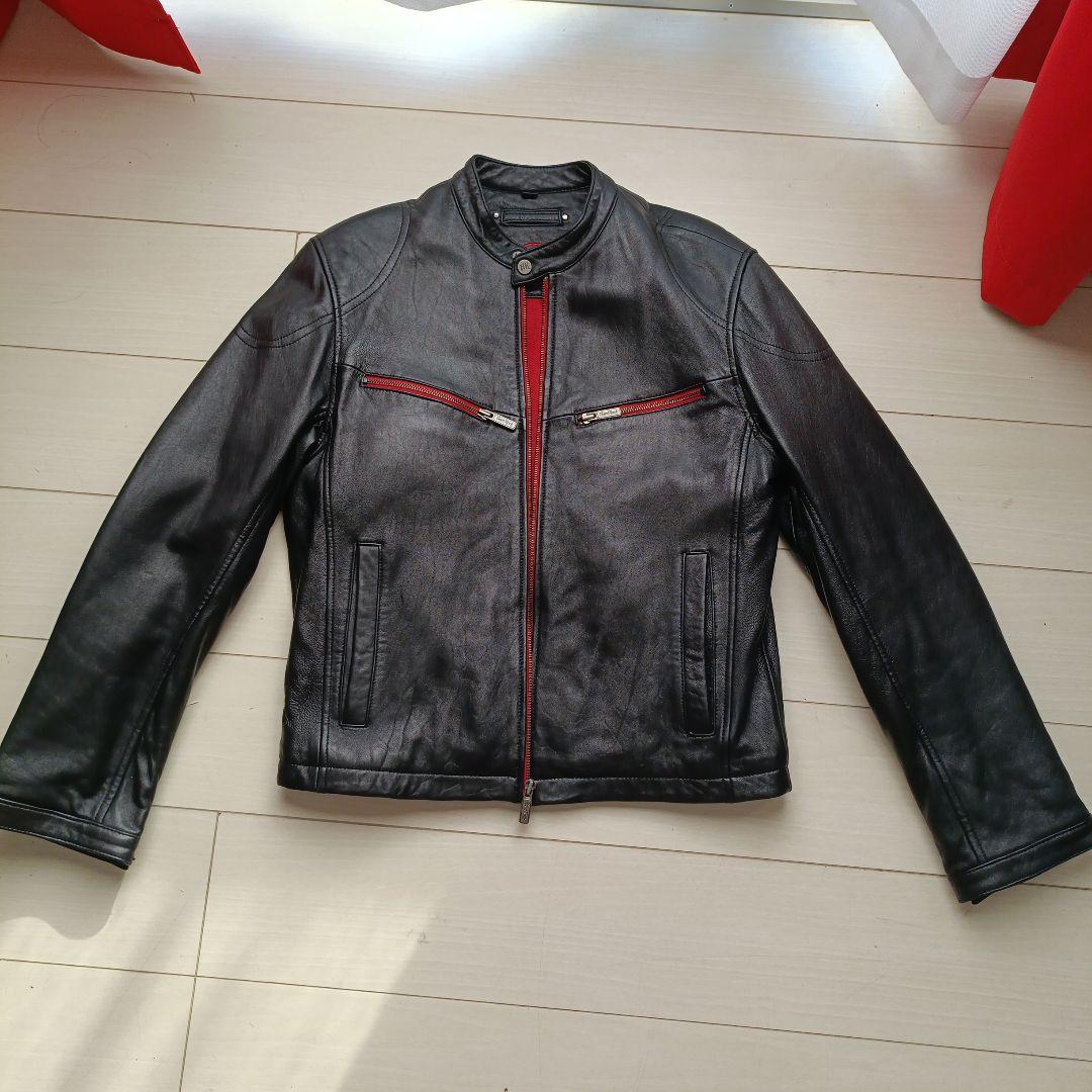 ハードロックカフェ革ジャン 黒(裏地赤)