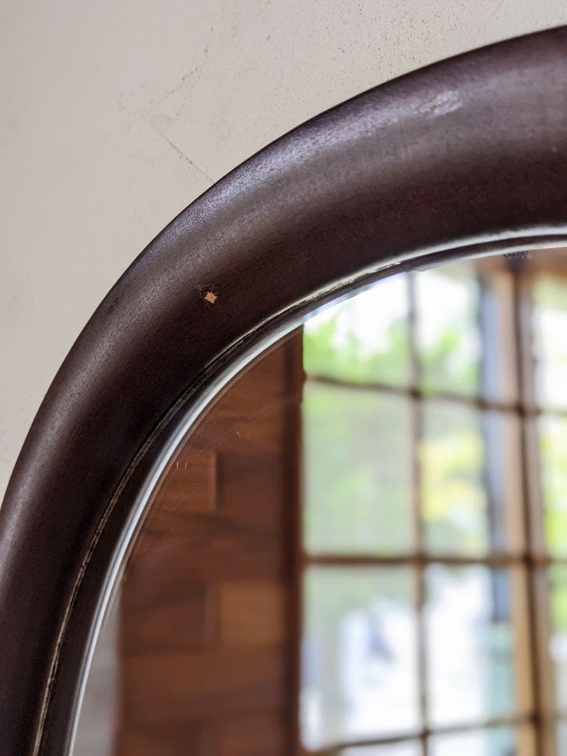 秋田木工 柳宗理 木製ウォールミラー 小判型 天然木 壁掛鏡