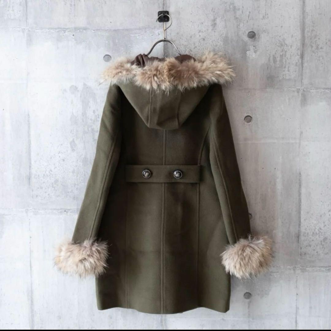 グレースコンチネンタル　カシミヤビーバーコート　ファー　オリーブ