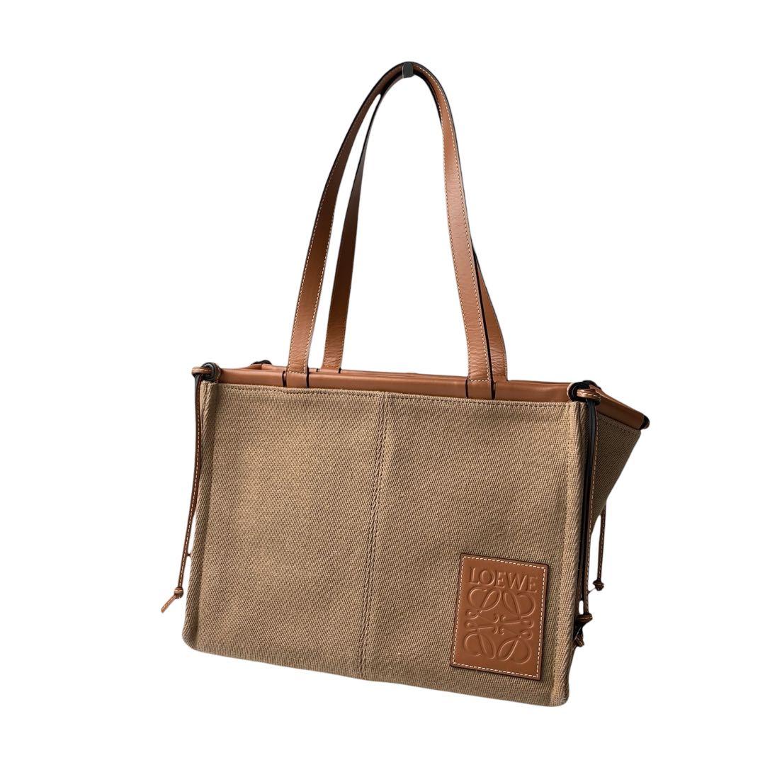 ロエベ LOEWE クッション トートバッグ キャンバス レザー
