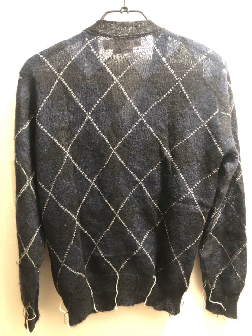 MARNI アーガイルカーディガン　ブラックネイビー