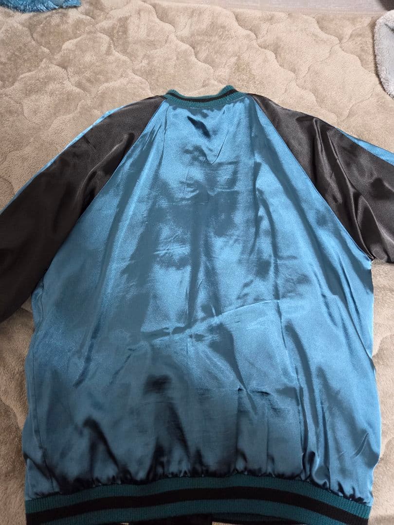 花旅楽団 カエルと蓮の花 刺繍スカジャン 古着