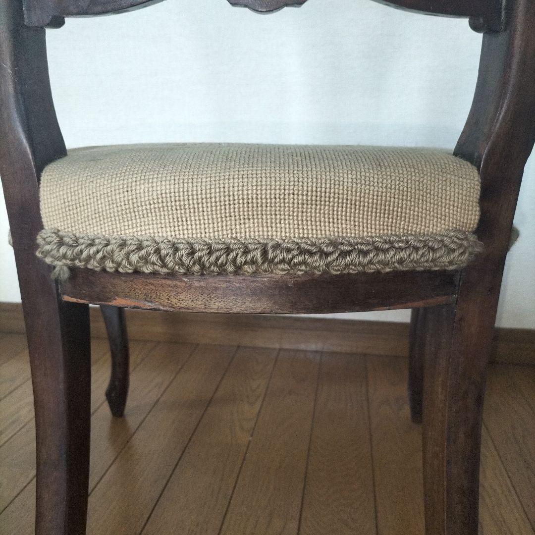 12/29 クラシック 椅子 刺繍 アンティーク　イギリス　プチポワン チェア