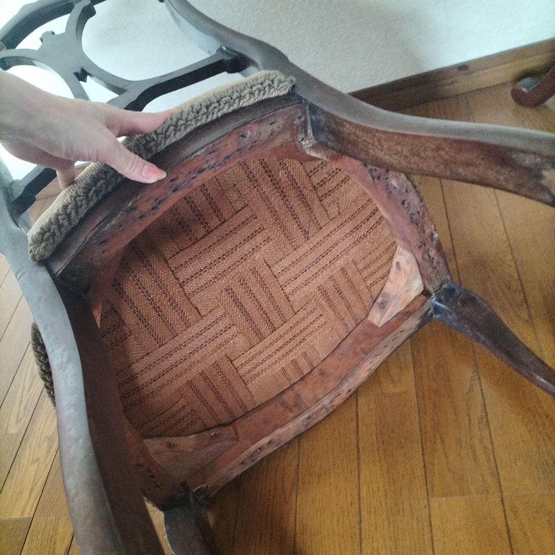 12/29 クラシック 椅子 刺繍 アンティーク　イギリス　プチポワン チェア