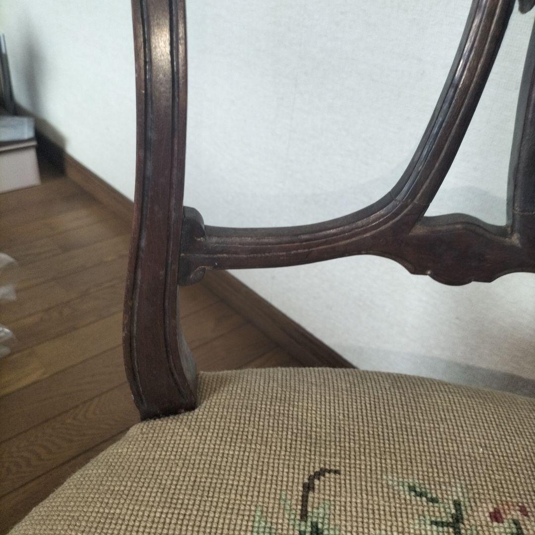 12/29 クラシック 椅子 刺繍 アンティーク　イギリス　プチポワン チェア