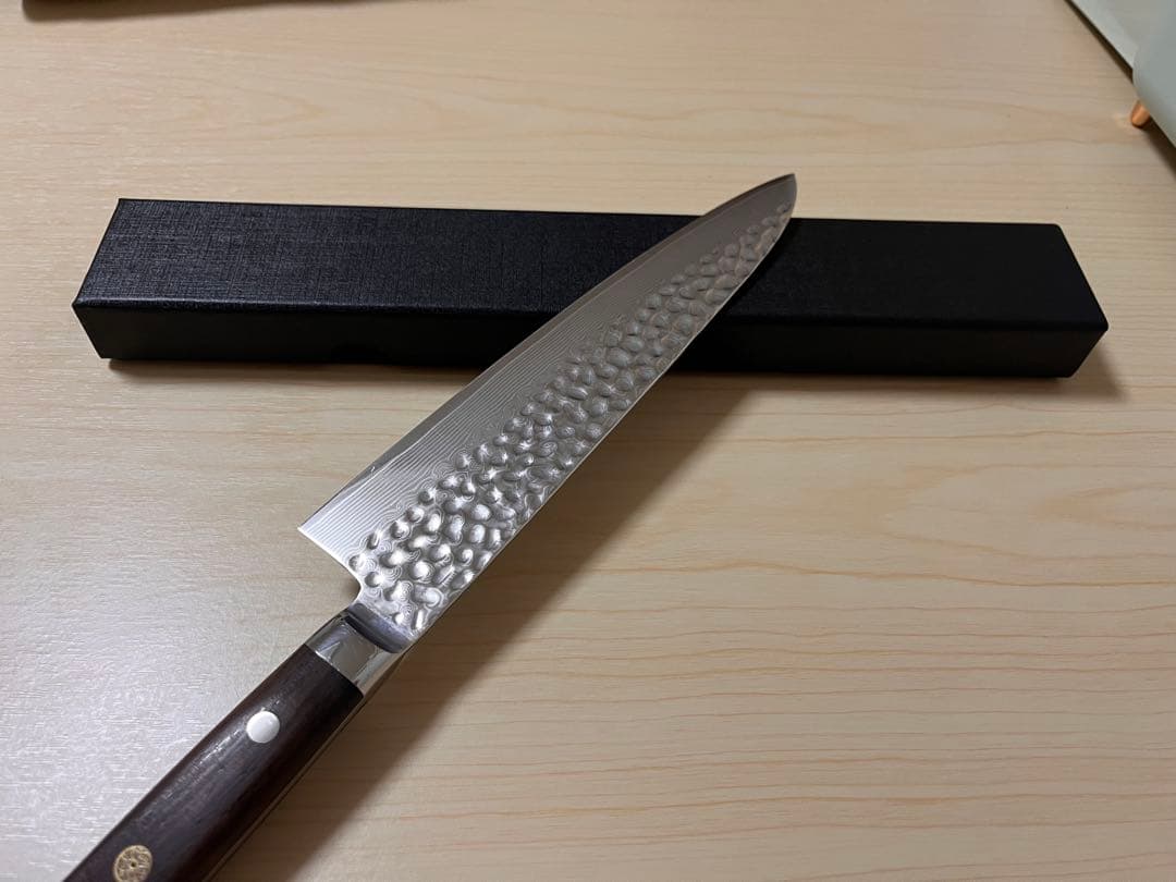 33層ダマスカスV金10号牛刀包丁210mm レッドマリー柄