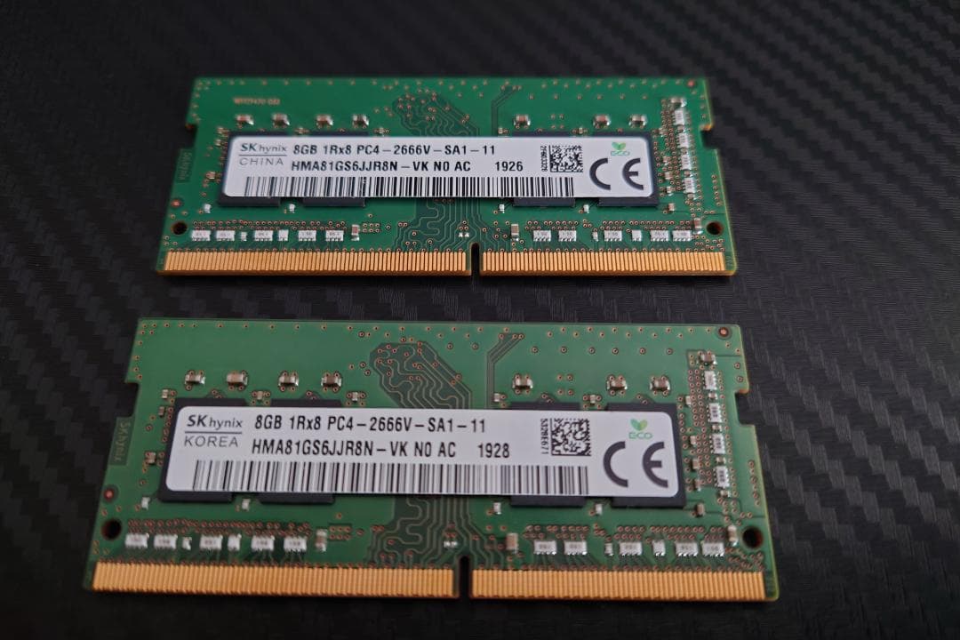 SK hynix 16GB DDR4 メモリー 2666MHz 8GB×2枚