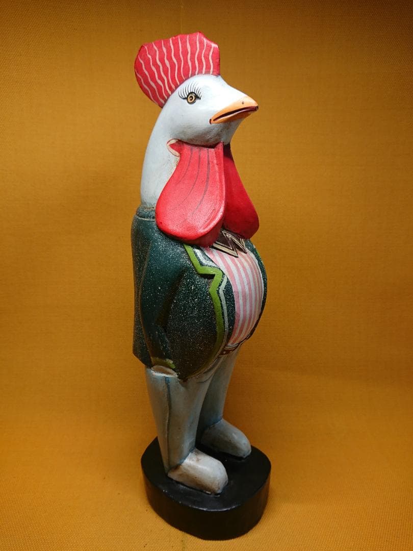 ビンテージ　アート　ニワトリ　人形　置物　インテリア　工芸品　美術品　A3453