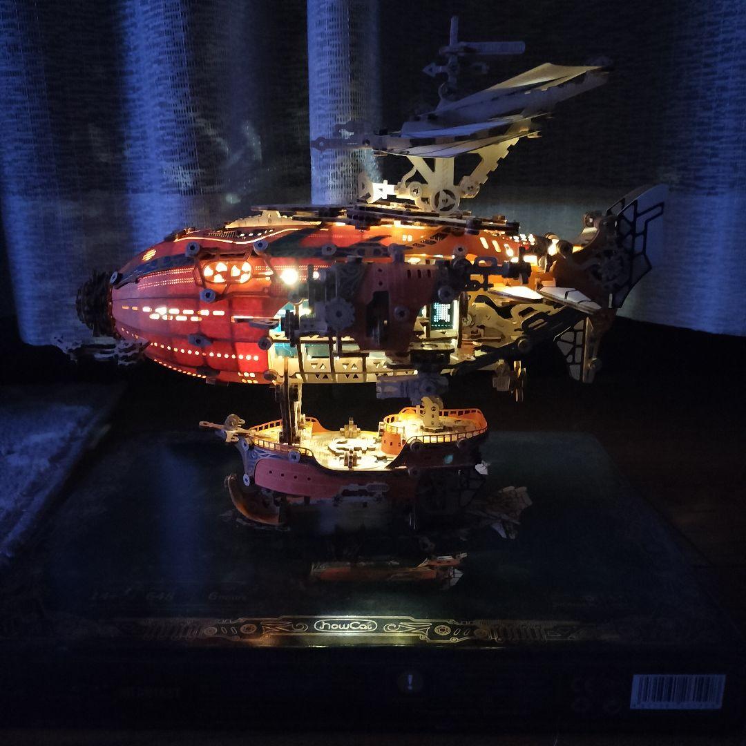 完成品！ FUNPOLA 3Dパズル 木製パズル ファンタジー飛行船