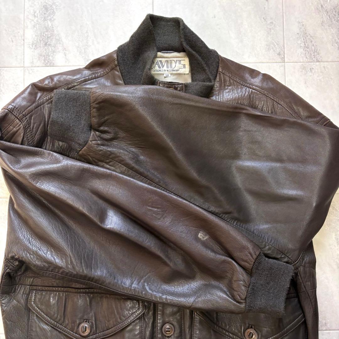 【Vintage】バルスタージャケット ラムレザー スタンドカラー 西ドイツ製