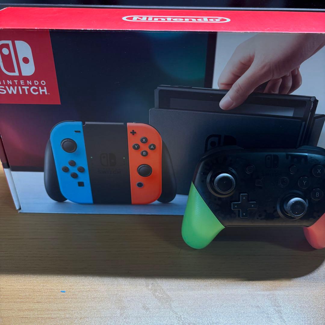 Nintendo Switch 本体 青/赤 プロコン付き