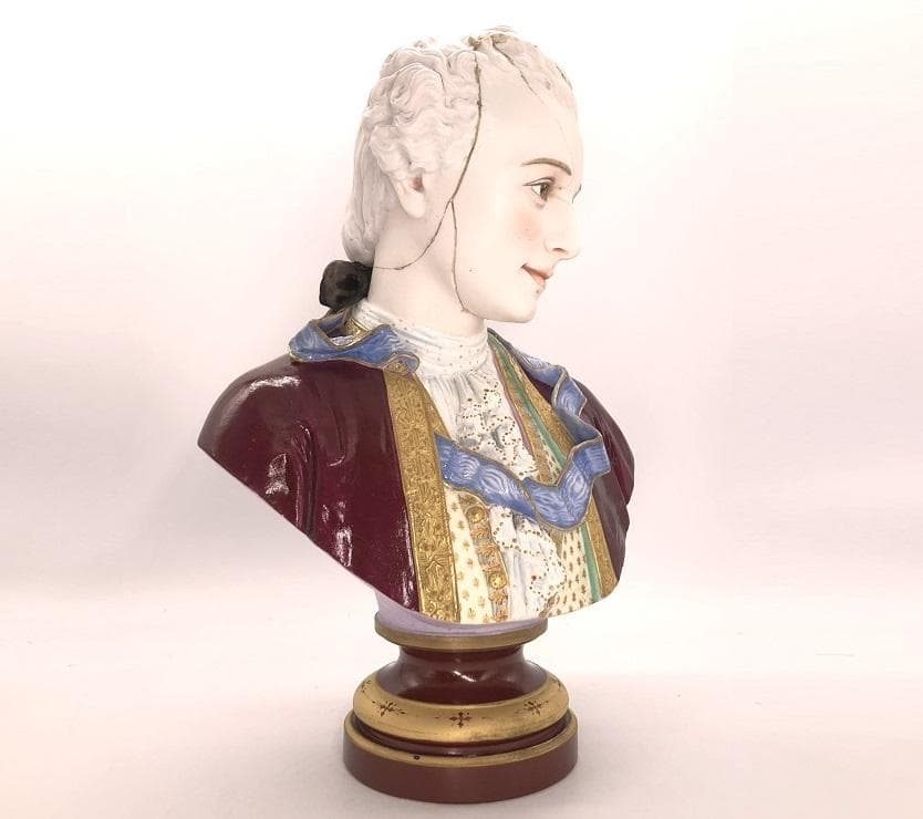 【 C.BauRy制作 】　セラミック貴族胸像　19世紀後期