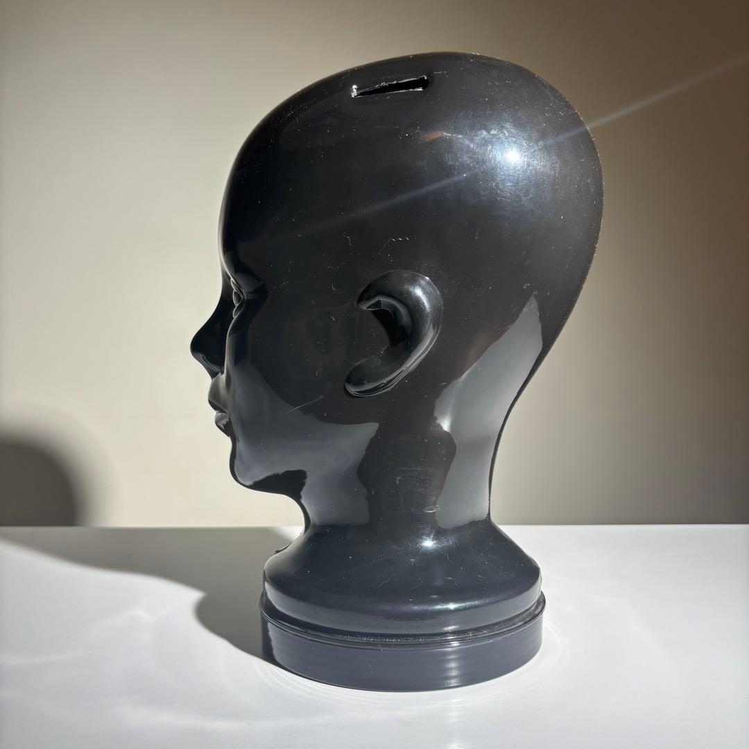 黒の頭部のマネキン型貯金箱 ポストモダン スペースエイジ ヴィンテージ