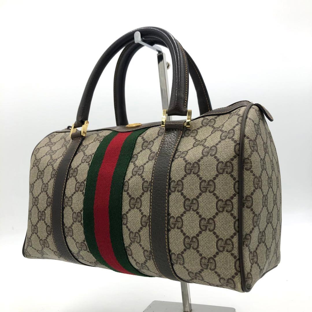 【極美品✨】グッチ ヴィンテージ シェリーライン GG ミニボストンバッグ