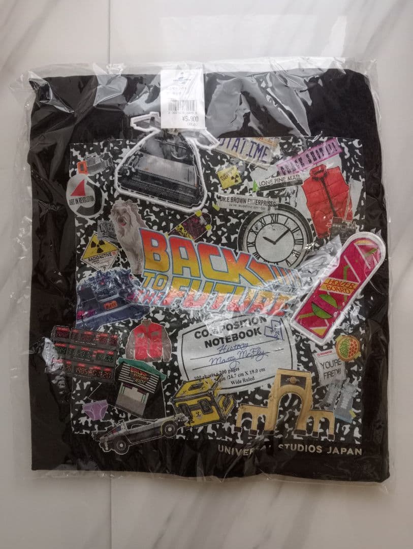 USJ　バック・トゥ・ザ・フューチャー　40周年記念　長袖Tシャツ　ブラック　L