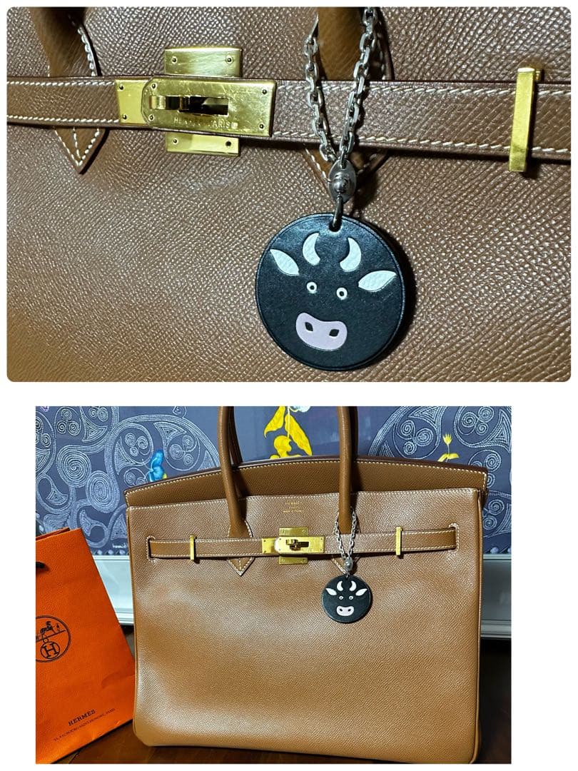 HERMÈS エルメス　アニマルチャーム　キーホルダー　牛　うし　ウシ　チャーム