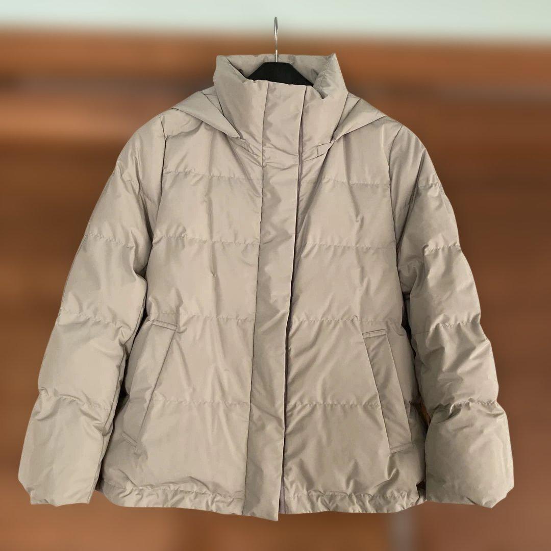 自由区　【洗える】マイクロタッサーダウン コート　新品　グレージュ　サイズ40