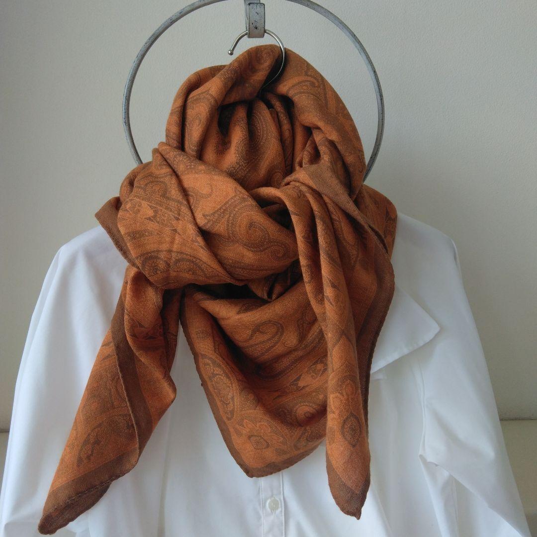 専用「美品」ETRO エトロ　大判　ストール　ショール　　正方形　ウール/シルク