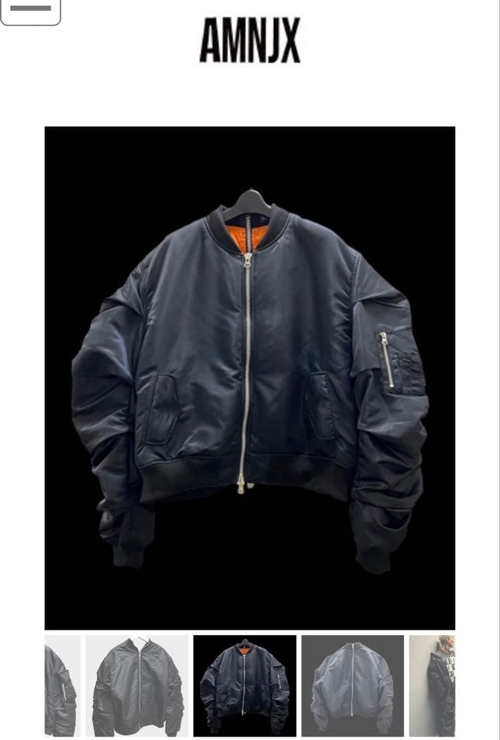 平本蓮　amnjx 27CIRCUS MA-1 ジャケット ブラック　オレンジL