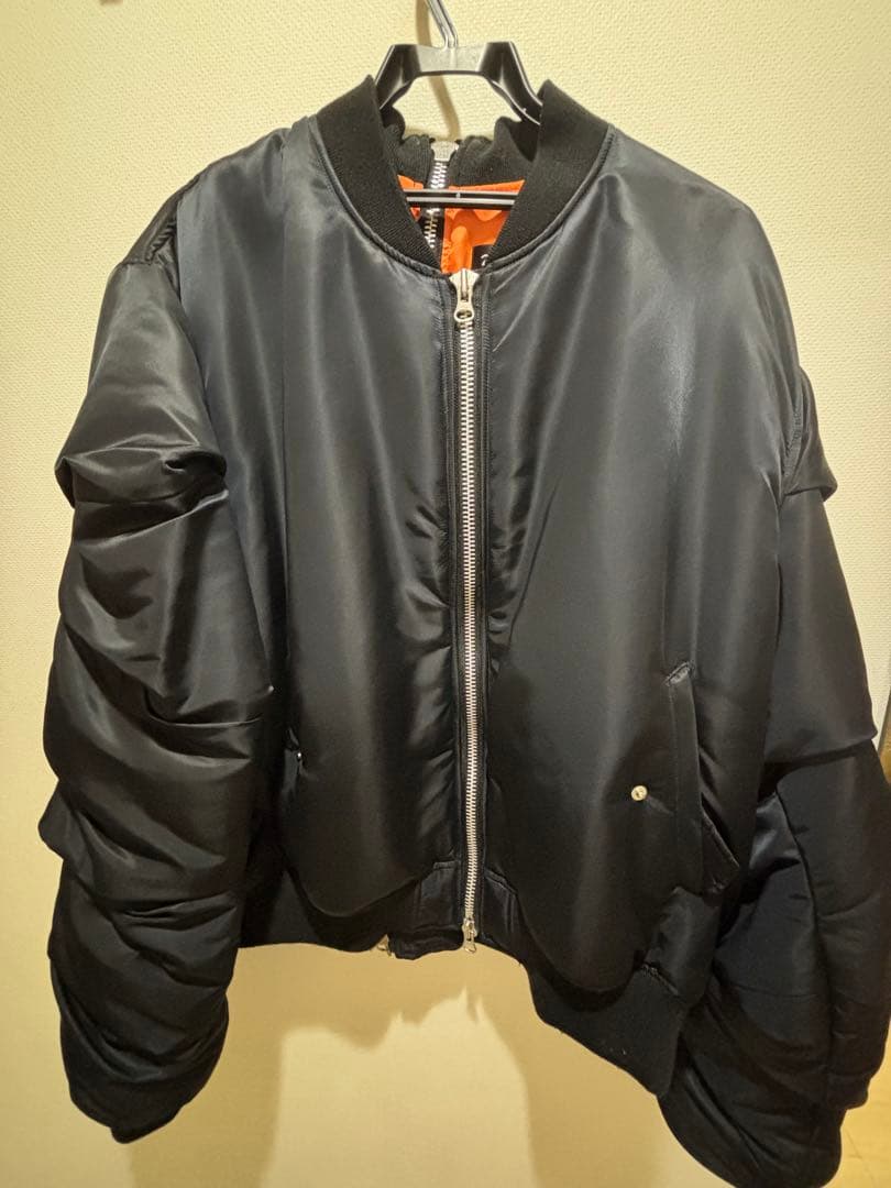 平本蓮　amnjx 27CIRCUS MA-1 ジャケット ブラック　オレンジL