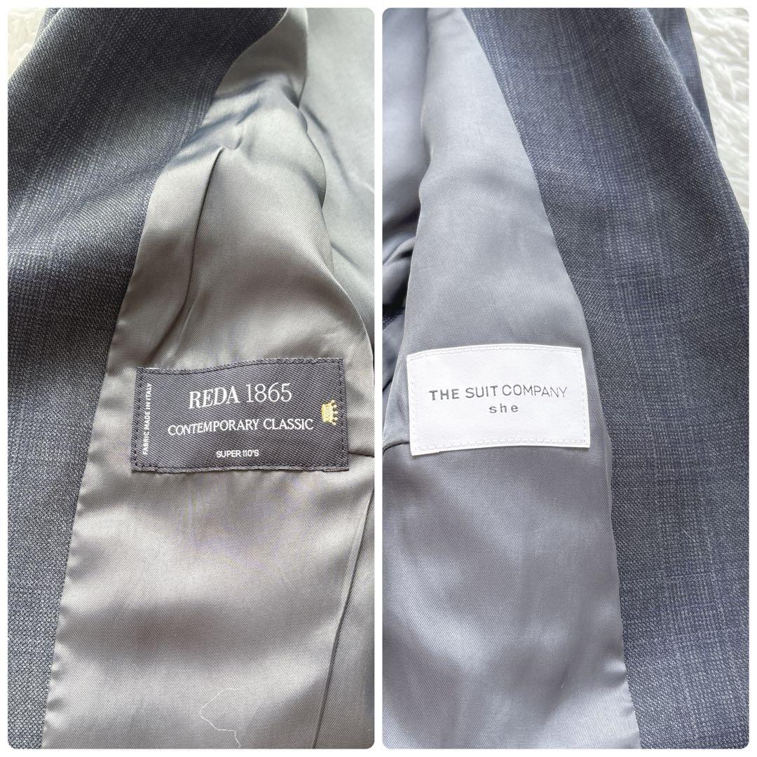 美品 スーツカンパニー パンツスーツ セットアップ REDA 近年 チェック36