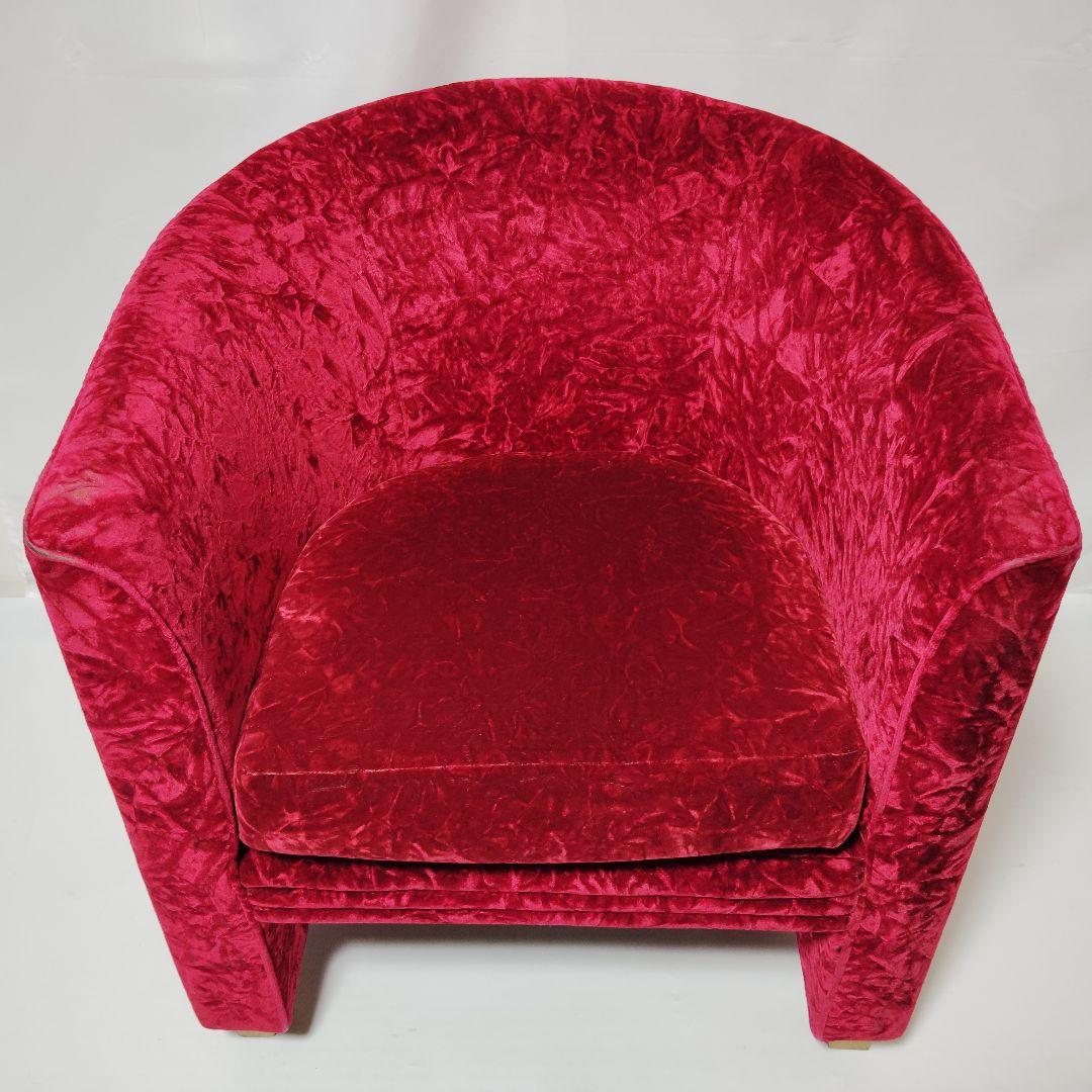 ADAL ベロア チェア ソファー １人用 レッド