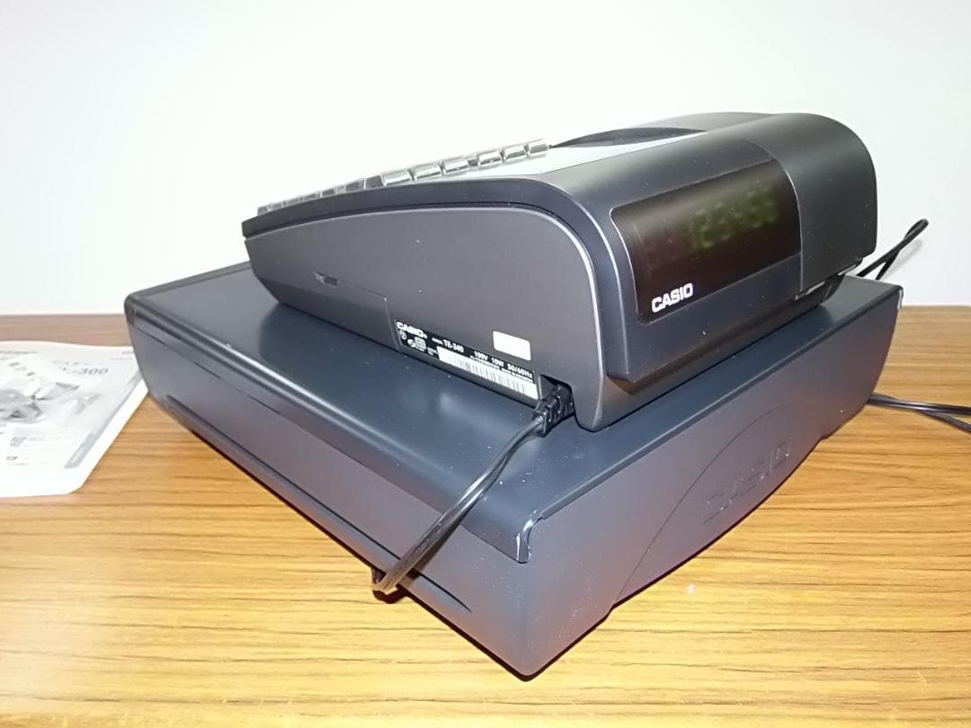 人気の黒1222設定無料カシオTE-340かなめくり機能インボイス対応レジスター