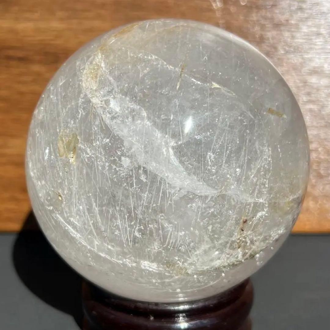✳️専用‼️特大 存在際立つ極上丸玉✨虹入り 水晶 丸玉 ルチル 角閃石 天然石