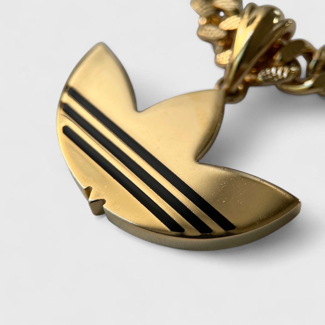 美品 グッチ アディダス ネックレス ゴールド トレフォイル チェーン