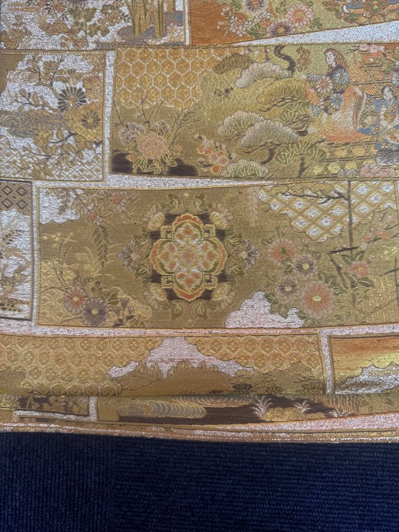 2683袋帯 古代彫金紋 西陣織 金糸　高級上質上品　約440cm 未使用