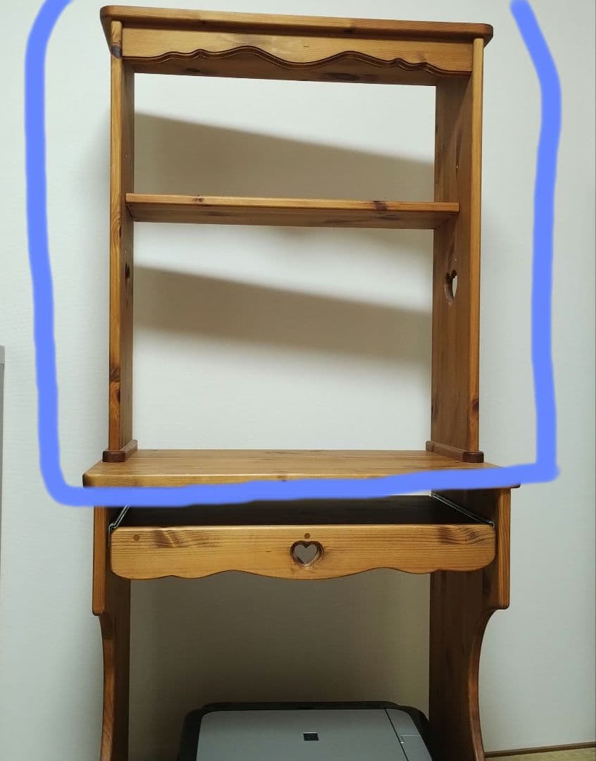 カントリー家具♡パソコンデスク ハート型くり抜き