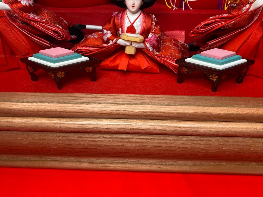 東京久月　雛人形五人飾りアクリルケース入り・間口約５２×奥行約３２×高さ約３５㎝