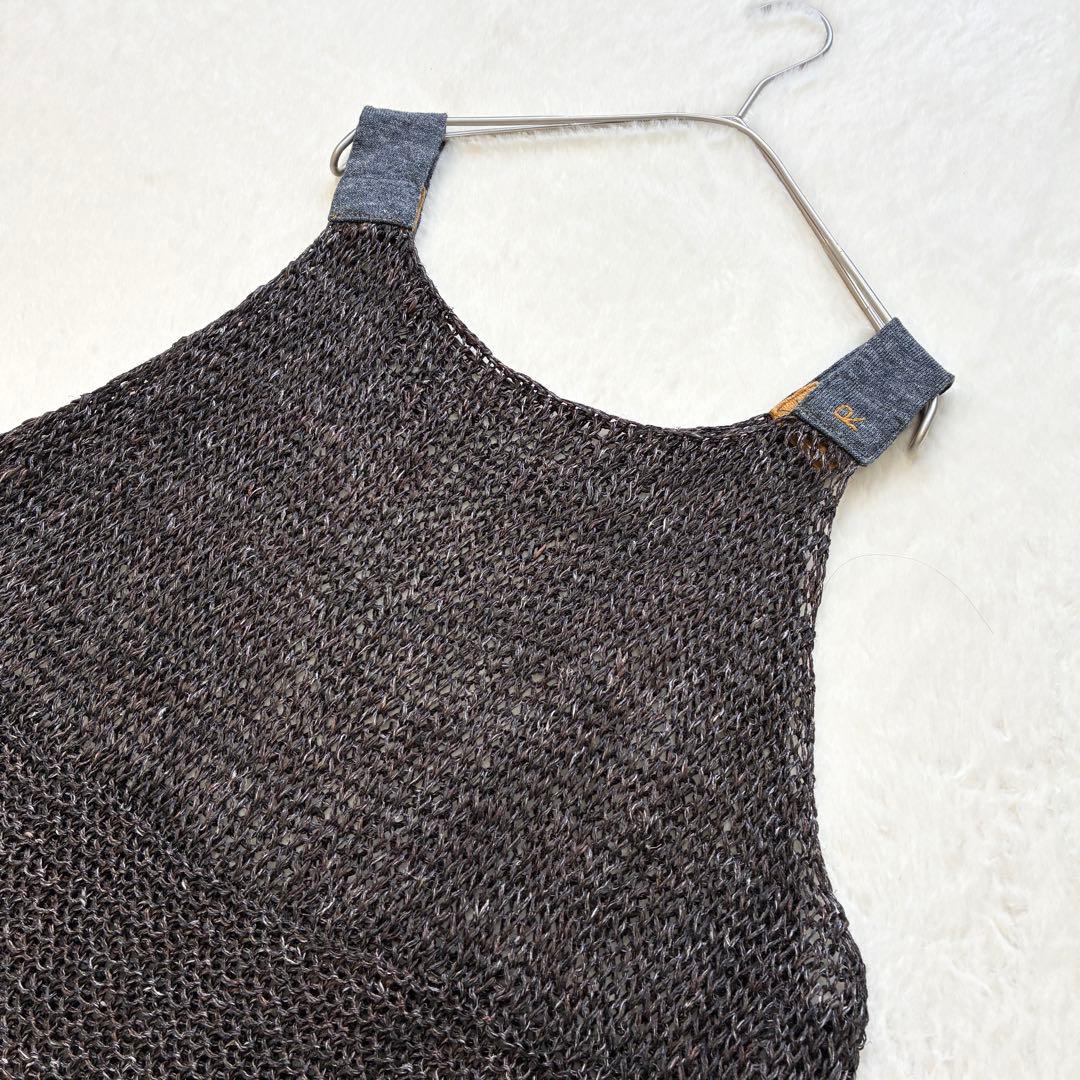 美品 45R SDL45R 麻100% 縄編みタンク ベスト