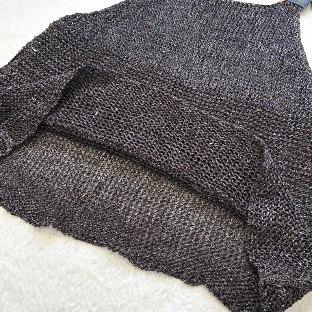 美品 45R SDL45R 麻100% 縄編みタンク ベスト