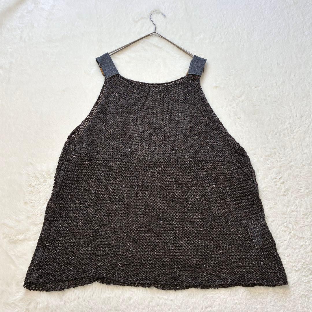 美品 45R SDL45R 麻100% 縄編みタンク ベスト