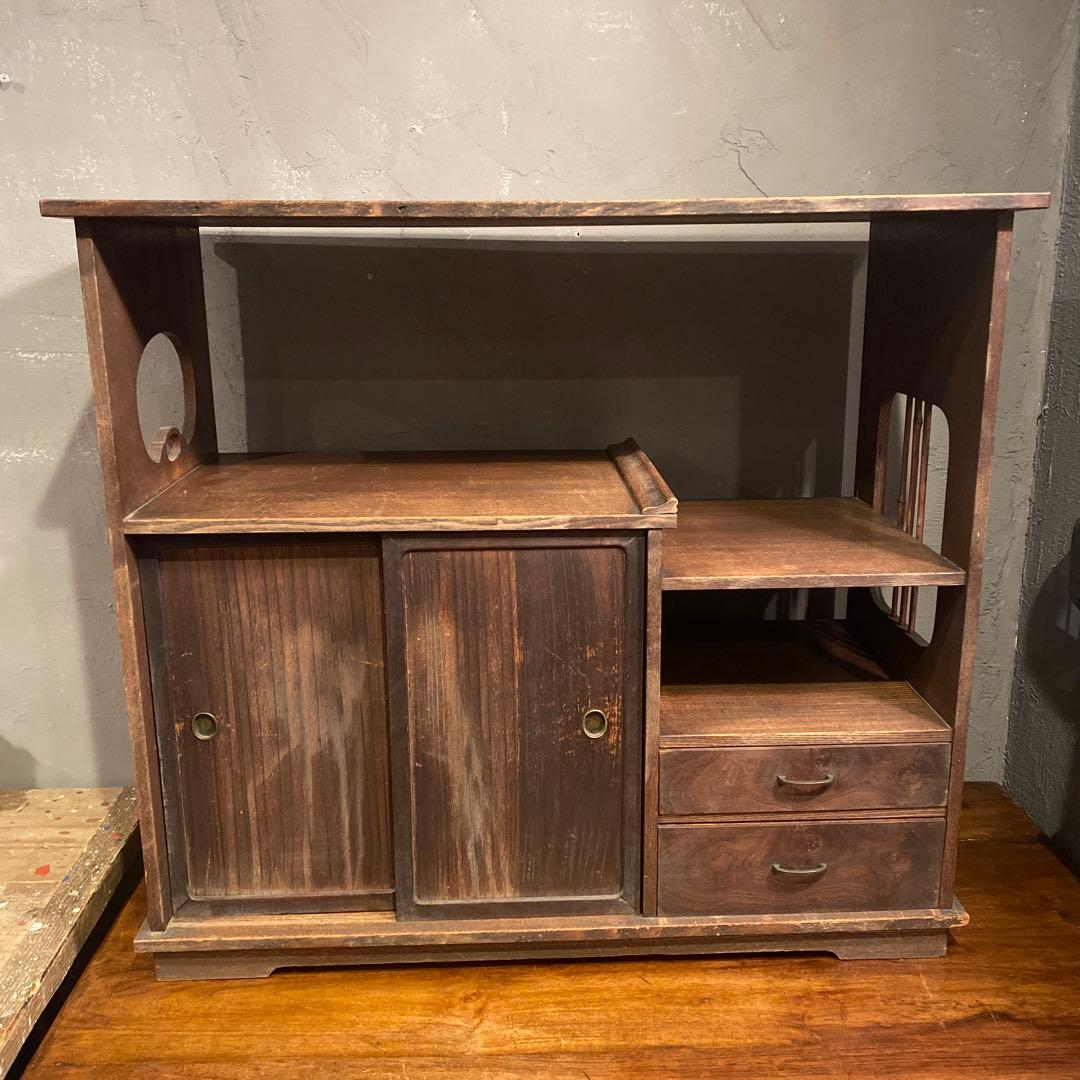 大正 昭和初期 時代物 飾り棚 茶箪笥 古家具 骨董品 古民家 インテリア
