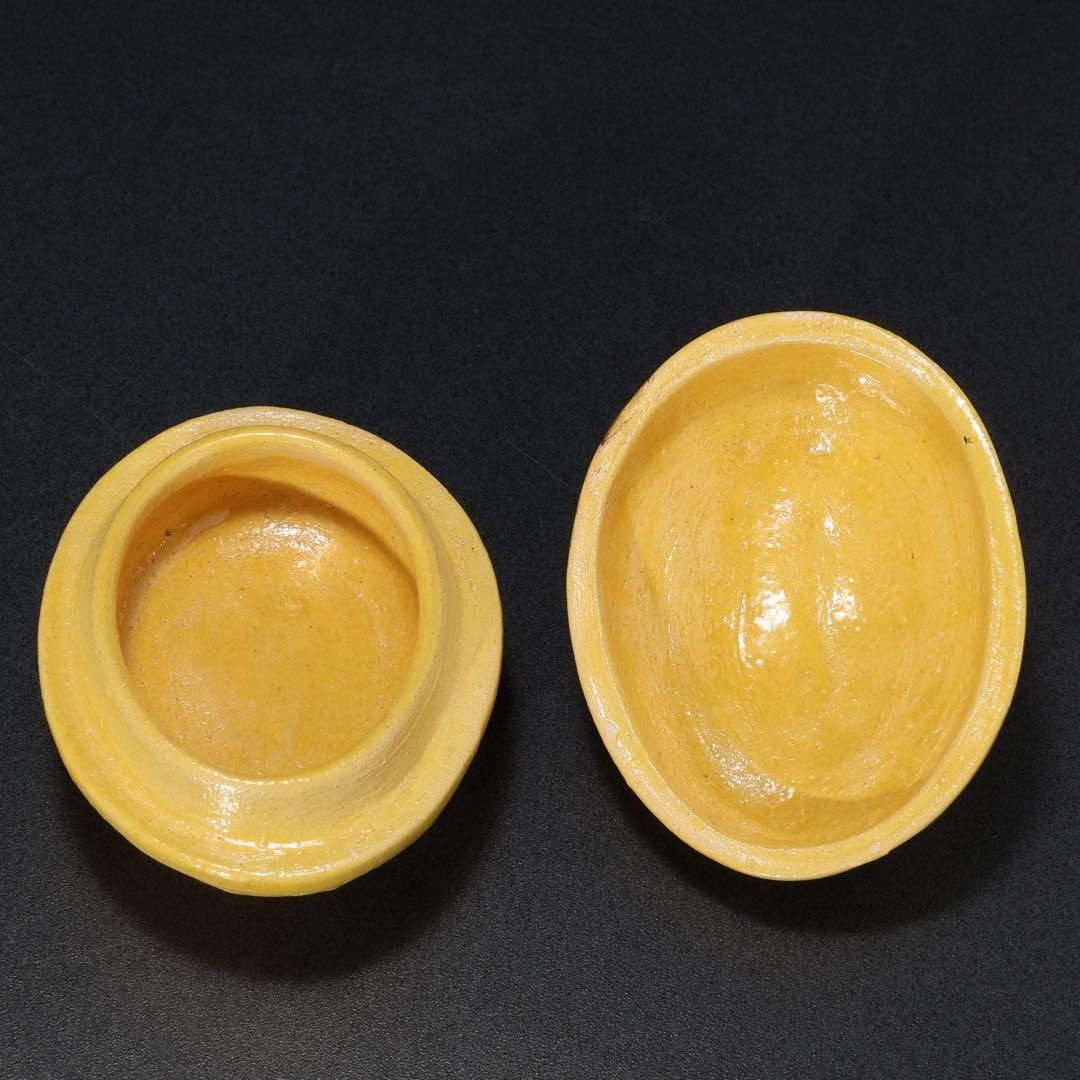 香合　交趾　花喰鳥香合　十代大樋長左衛門　共箱　R1668ダP