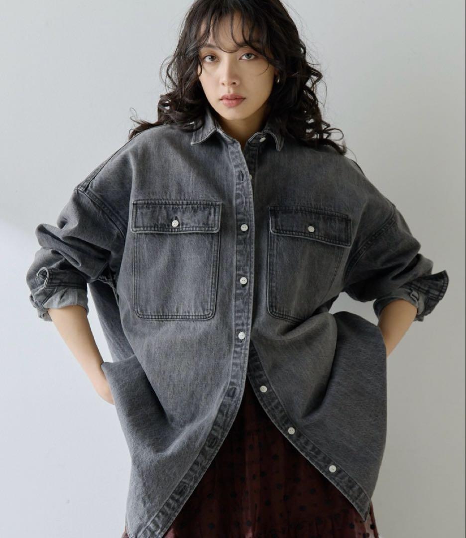 コットンヘンプデニムオーバーシャツ