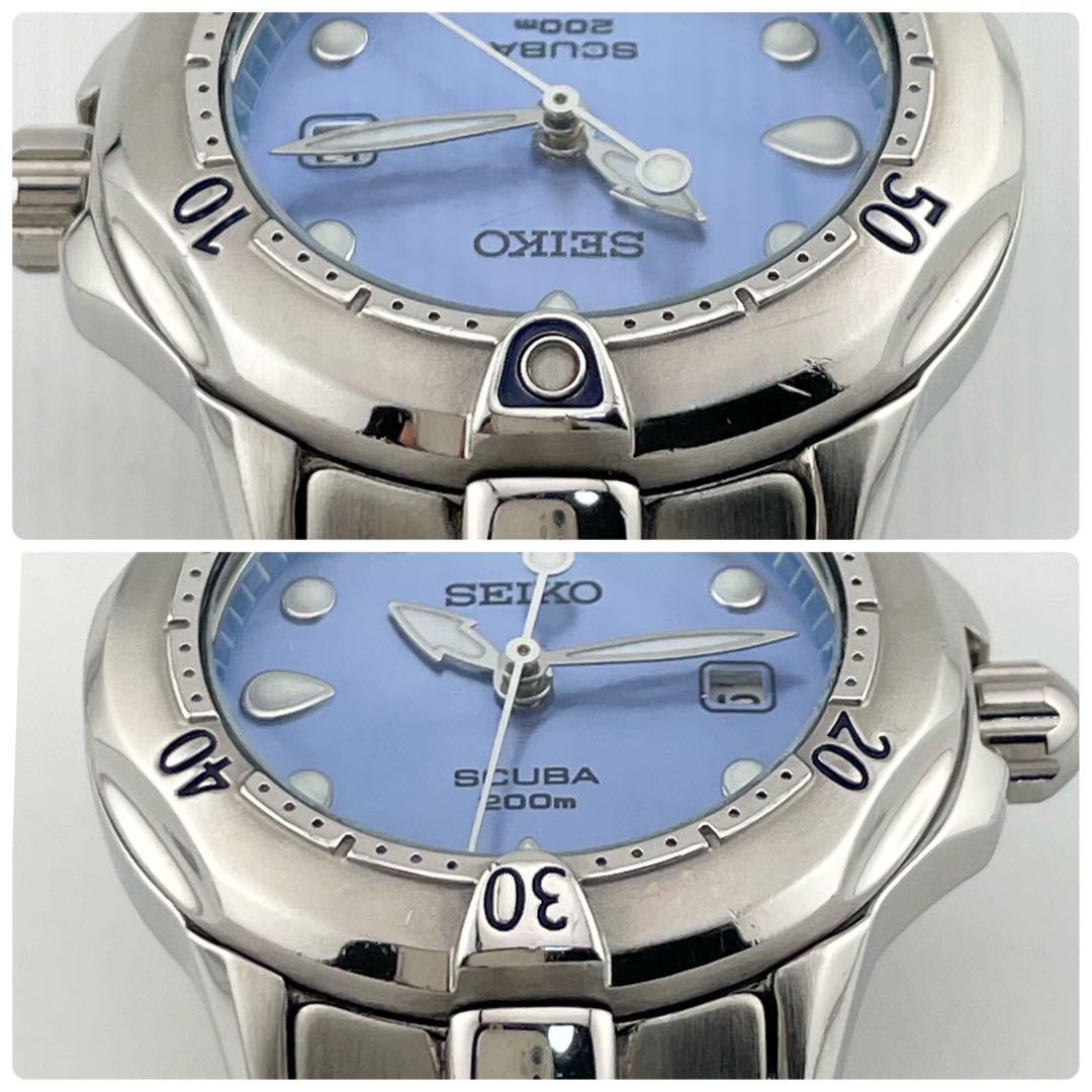 【稼働/新品電池】セイコー　スキューバ ダイバーズウォッチ　シェル文字盤　腕時計