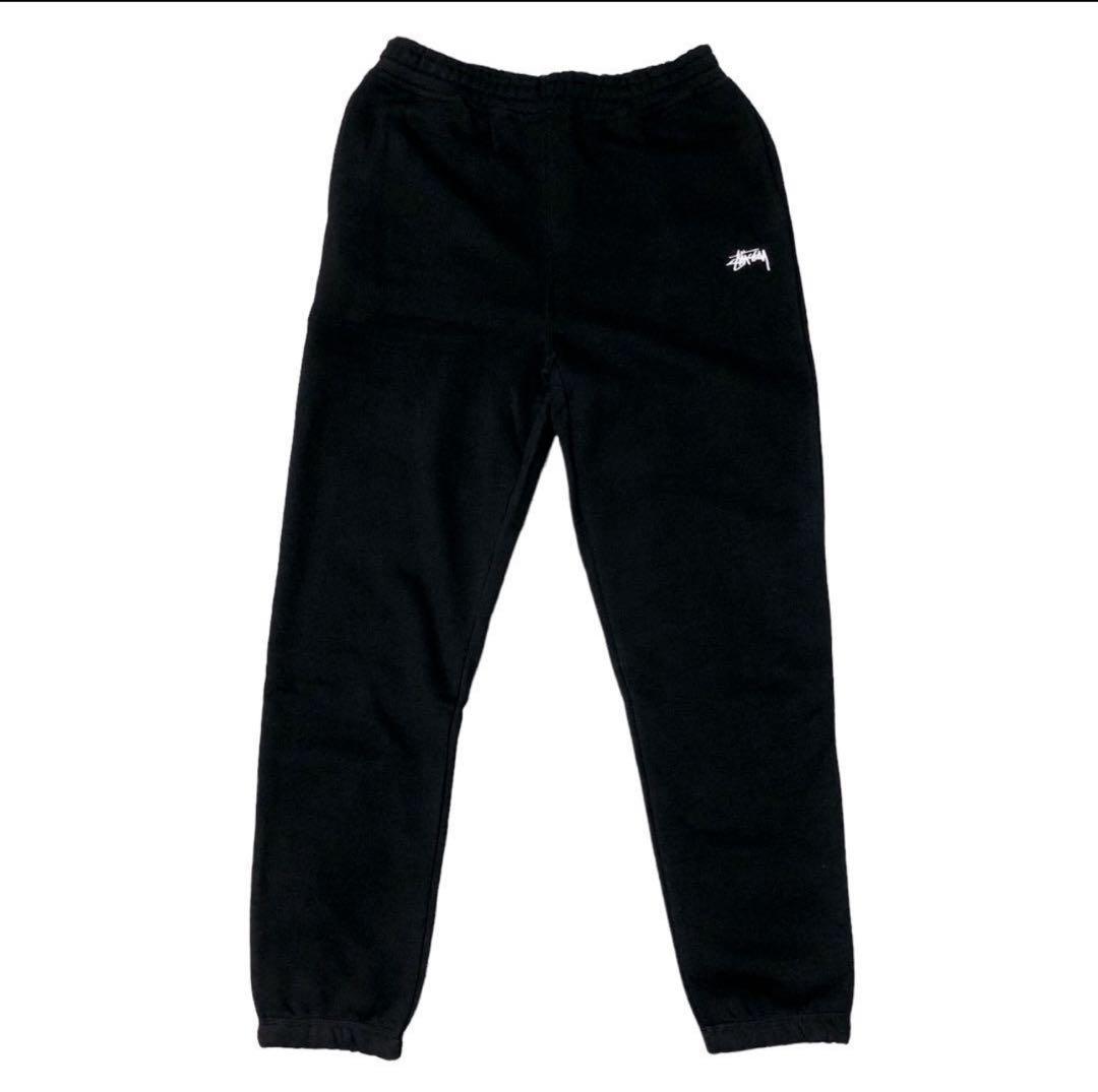 STUSSY ステューシー ストックロゴ スウェットパンツ ブラック L