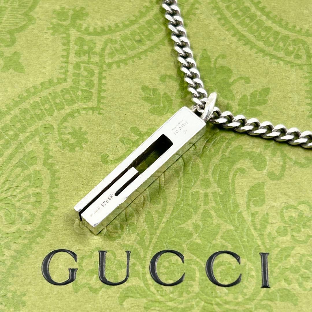 希少✨　グッチ　GUCCI ネックレス　カットアウト　スクエア　Gモチーフ　Ag
