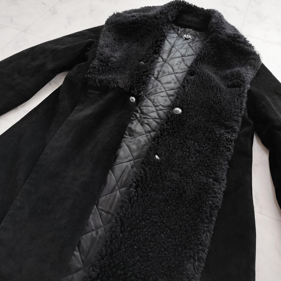 希少 A.P.C. 90sフランス製 ムートンコート S ギャングコート 牛革