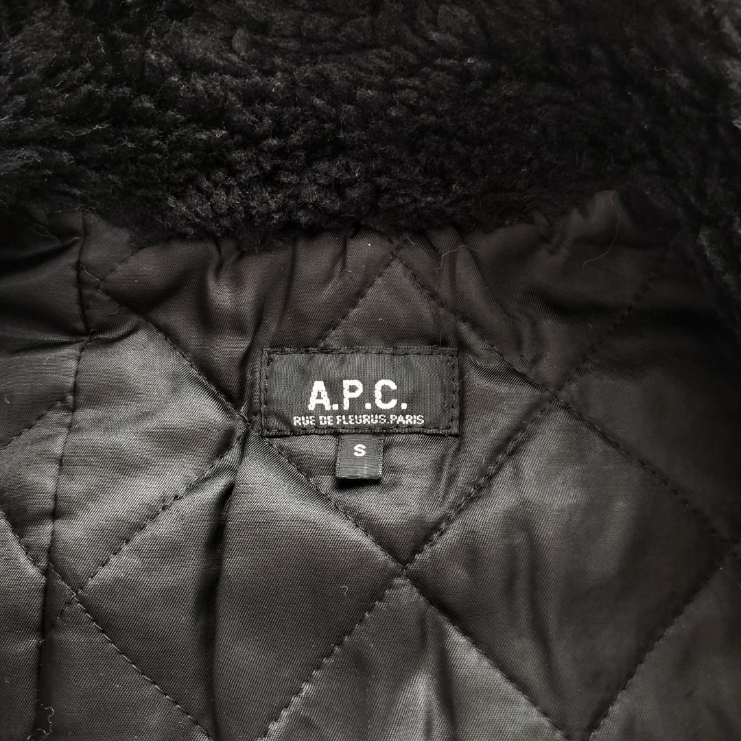 希少 A.P.C. 90sフランス製 ムートンコート S ギャングコート 牛革
