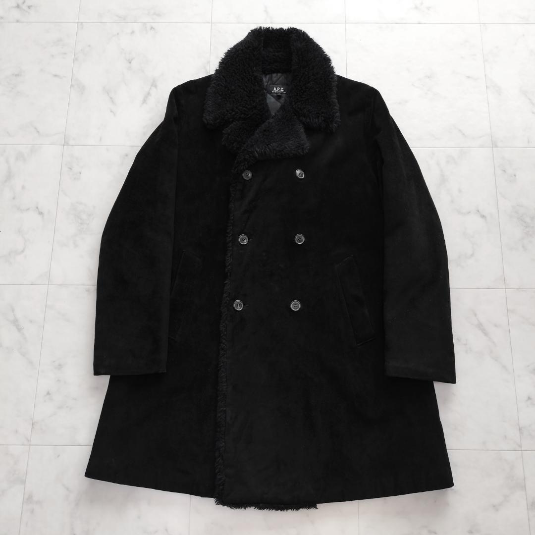 希少 A.P.C. 90sフランス製 ムートンコート S ギャングコート 牛革