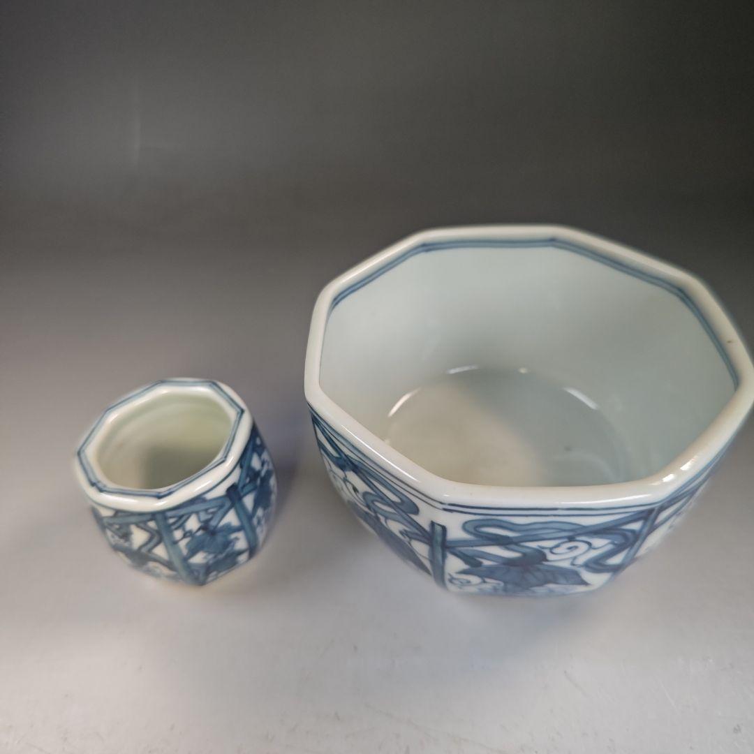 イ891 皆具『平安　徳泉造』『染付葡萄文　皆具　共箱』茶道具