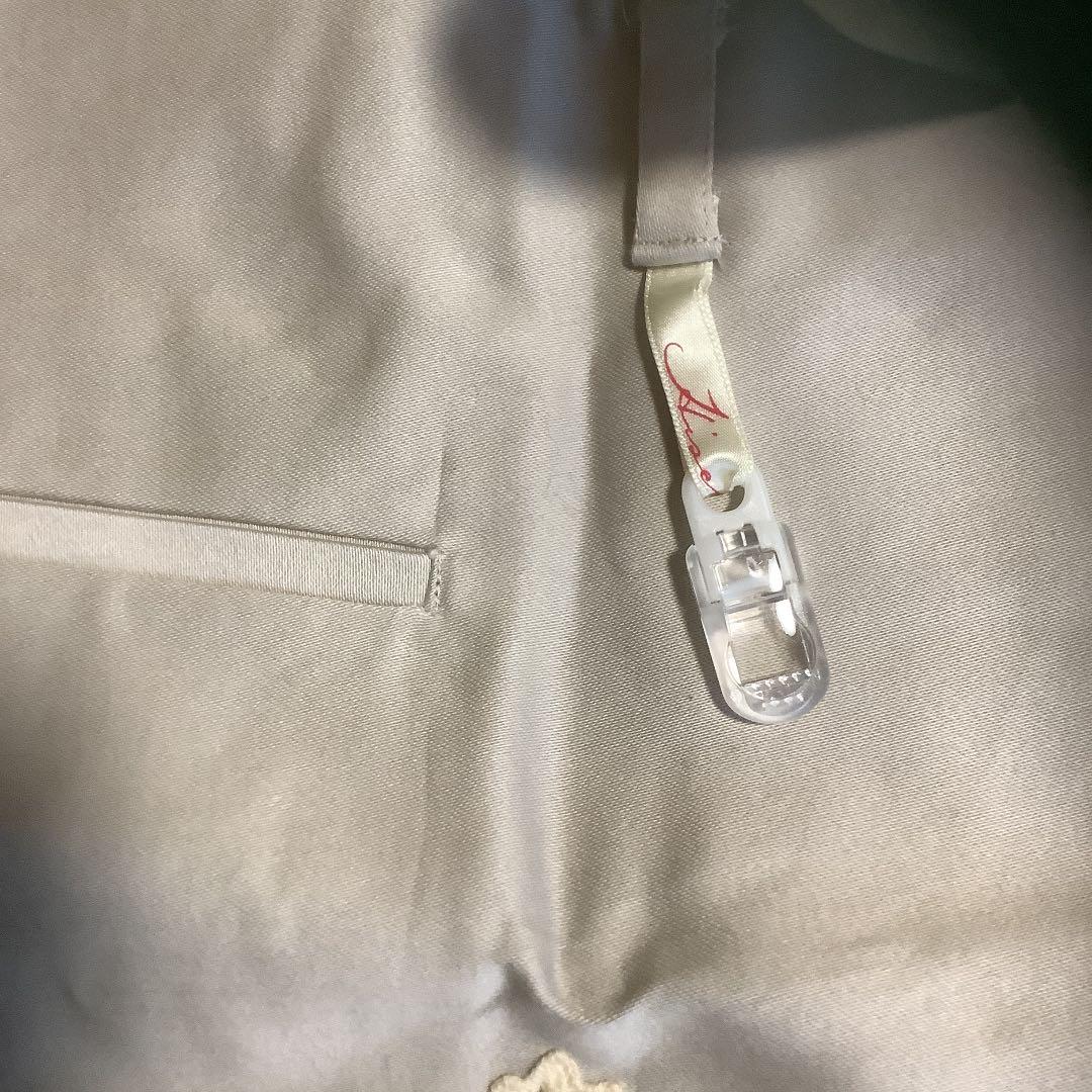 未使用さえら　ヒスクローネ　カフェエプロン　カットモチーフ&レース　アキアカネ